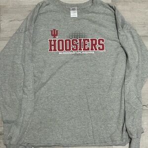 NCAA Indiana Hoosiers men's grey long-sleeve graphic t-shirt. Sz 2XL